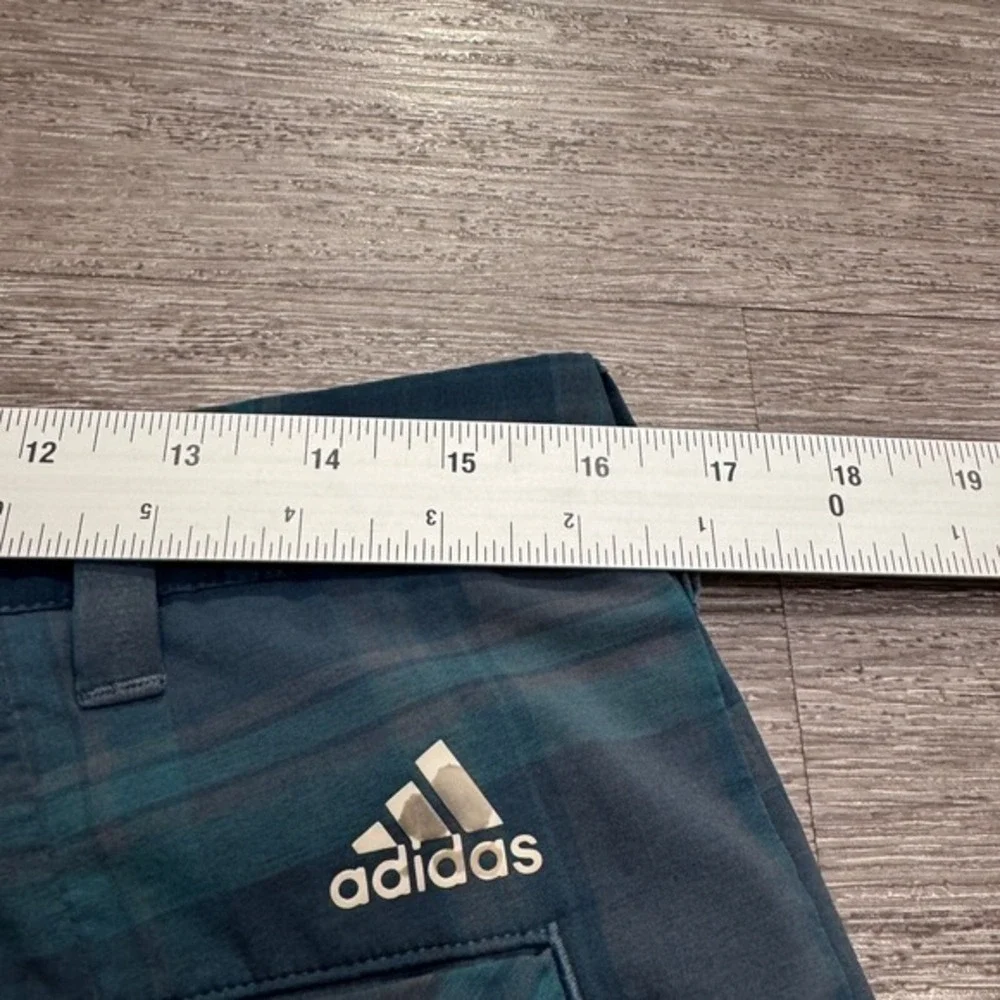 Adidas Shorts Mens 32 Blue Plaid Golf 8.5